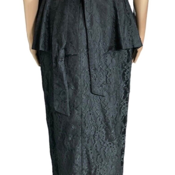 VTG ROBERTA CALIFORNIA BLACK Floral LACE Gothic ROMANTIC Evening DRESS Women’s - Picture 9 of 15